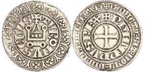 1 Groat Francia Plata Felipe IV de Francia (1268 -1314)
