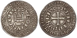 1 Groat Francia Plata Felipe IV de Francia (1268 -1314)