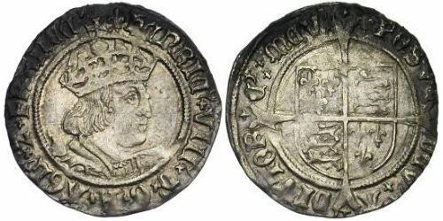 1 Groat Königreich England (927-1649,1660-1707) Silber Heinrich VIII (1491 - 1547)