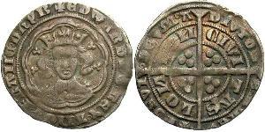 1 Groat Kingdom of England (927-1649,1660-1707) Silver Edward III (1312-1377)