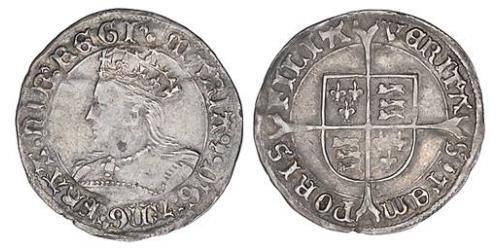 1 Groat Kingdom of England (927-1649,1660-1707) Silver Mary I of England (1516-1558)
