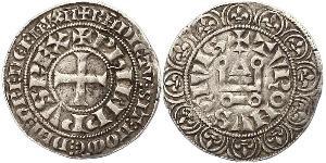 1 Gros Tournois Kingdom of France (843-1791) Argent Philippe V le Long (1292 - 1322)