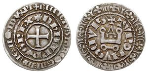 1 Gros Tournois Francia medioevale (843-1791) Argento Filippo V di Francia (1292 - 1322)