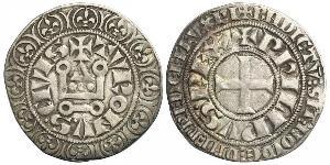 1 Gros Tournois Francia medioevale (843-1791) Argento Filippo V di Francia (1292 - 1322)