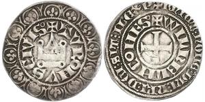 1 Gros Tournois Francia medioevale (843-1791) Argento Filippo V di Francia (1292 - 1322)