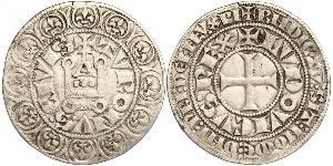 1 Gros Tournois Francia medioevale (843-1791) Argento Filippo V di Francia (1292 - 1322)
