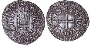 1 Gros Tournois Francia medioevale (843-1791) Argento Filippo V di Francia (1292 - 1322)