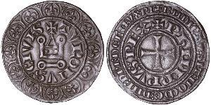 1 Gros Tournois Reino de Francia (843-1791) Plata Felipe V de Francia (1292 - 1322)