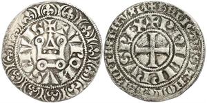1 Gros Tournois Kingdom of France (843-1791) Silber Philipp V. (Frankreich) (1292 - 1322)