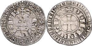 1 Gros Tournois Kingdom of France (843-1791) Silber Philipp V. (Frankreich) (1292 - 1322)