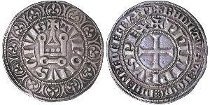 1 Gros Tournois Kingdom of France (843-1791) Silber Philipp V. (Frankreich) (1292 - 1322)