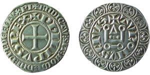 1 Gros Tournois Kingdom of France (843-1791) Silver Philip V of France (1292 - 1322)