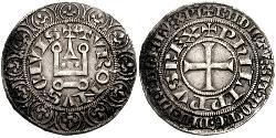 1 Gros Tournois Королевство Франция (843-1791) Серебро Филипп V (король Франции) (1292 - 1322)