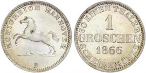1 Groschen Hanovre Argent Georges V de Hanovre (1819 - 1878)