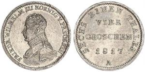 1 Groschen Royaume de Prusse (1701-1918) Argent Frédéric-Guillaume III de Prusse (1770 -1840)