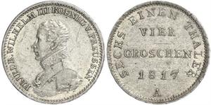 1 Groschen Regno di Prussia (1701-1918) Argento Federico Guglielmo III di Prussia  (1770 -1840)