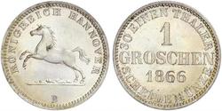1 Groschen Hannover Plata Jorge V de Hannover (1819 - 1878)