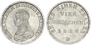 1 Groschen Reino de Prusia (1701-1918) Plata Federico Guillermo III de Prusia (1770 -1840)