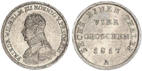 1 Groschen Königreich Preußen (1701-1918) Silber Friedrich Wilhelm III (1770 -1840)