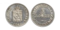 1 Groschen Anhalt-Bernburg (1603 - 1863) Silver Alexander Karl, Duke of Anhalt-Bernburg (1805 – 1863)