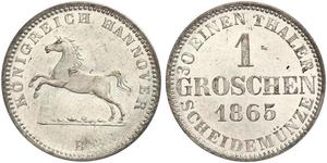 1 Groschen Hanover Silver George V of Hanover (1819 - 1878)