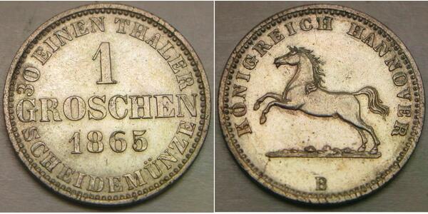 1 Groschen Hanover Silver George V of Hanover (1819 - 1878)