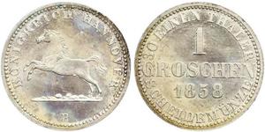 1 Groschen Ганновер Серебро Георг V (король Ганновера) (1819 - 1878)