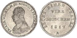 1 Groschen Пруссия (королевство) (1701-1918) Серебро Фридрих Вильгельм III, король Пруссии (1770 -1840)