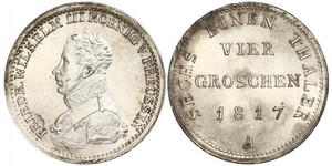 1 Groschen Пруссия (королевство) (1701-1918) Серебро Фридрих Вильгельм III, король Пруссии (1770 -1840)