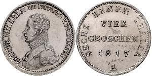 1 Groschen Пруссия (королевство) (1701-1918) Серебро Фридрих Вильгельм III, король Пруссии (1770 -1840)