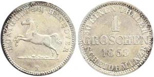 1 Groschen Ганновер Срібло Георг V (король Ганновера) (1819 - 1878)
