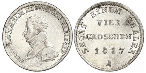 1 Groschen Королівство Пруссія (1701-1918) Срібло Фрідрих Вільгельм III, король Пруссії  (1770 -1840)