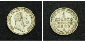 1 Grosh Regno di Prussia (1701-1918) Argento Wilhelm I, German Emperor (1797-1888)