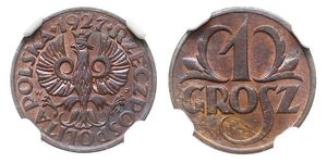 1 Grosh Segunda República Polaca (1918 - 1939) Cobre 