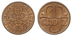 1 Grosh Segunda República Polaca (1918 - 1939) Cobre 