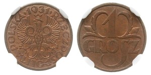 1 Grosh Deuxième République de Pologne (1918 - 1939) Cuivre 