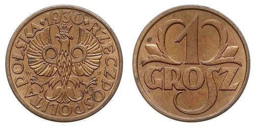 1 Grosh Deuxième République de Pologne (1918 - 1939) Cuivre 