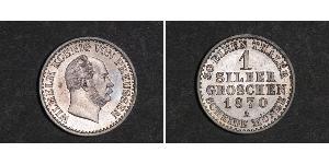1 Grosh Königreich Preußen (1701-1918) Silber Wilhelm I, German Emperor (1797-1888)