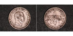 1 Grosh Kingdom of Prussia (1701-1918) Silver Wilhelm I, German Emperor (1797-1888)