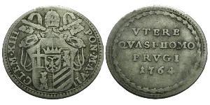 1 Grosso États pontificaux (752-1870) Argent Clément XIII  (1693 -1769)