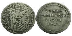 1 Grosso Папская область (752-1870) Серебро Климент XIII  (1693 -1769)
