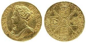 1 Guinea Kingdom of England (927-1649,1660-1707) Gold Anne, Queen of Great Britain (1665-1714)