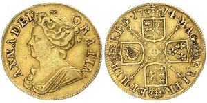 1 Guinea Kingdom of England (927-1649,1660-1707) Gold Anne, Queen of Great Britain (1665-1714)