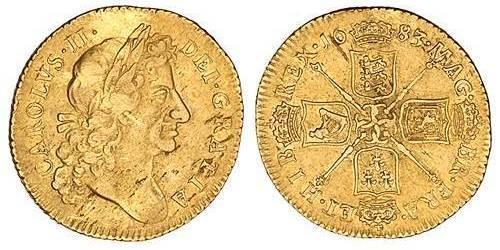 1 Guinea Königreich England (927-1649,1660-1707) Gold Karl II (1630-1685)