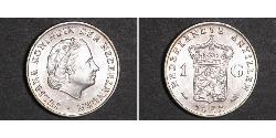 1 Gulden Antilles néerlandaises (1954 – 2010) Argent Juliana of the Netherlands (1909 – 2004)