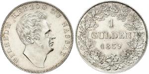 1 Gulden Duché de Nassau (1806 - 1866) Argent Guillaume de Nassau (1792-1839)