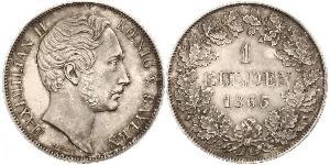1 Gulden Royaume de Bavière (1806 - 1918) Argent Maximilien II de Bavière(1811 - 1864)