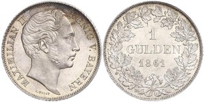 1 Gulden Royaume de Bavière (1806 - 1918) Argent Maximilien II de Bavière(1811 - 1864)