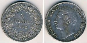 1 Gulden Royaume de Wurtemberg (1806-1918) Argent Guillaume Ier de Wurtemberg