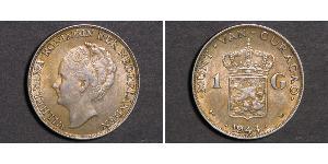 1 Gulden Royaume des Pays-Bas (1815 - ) Argent Wilhelmine (reine des Pays-Bas)(1880 - 1962)